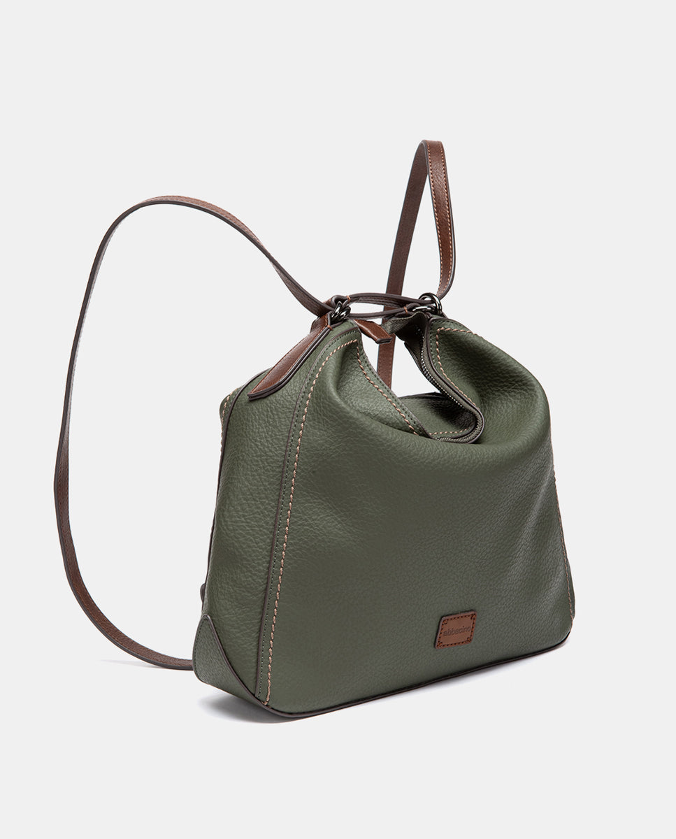 abbacino-bolso-multifuncional-reciclado-verde-convertible-a-mochila image 4