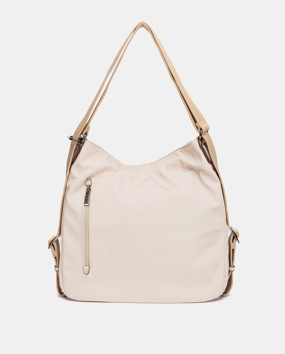abbacino-bolso-multifuncional-beige-tejido-reciclado-2-en-1-mochila image 3