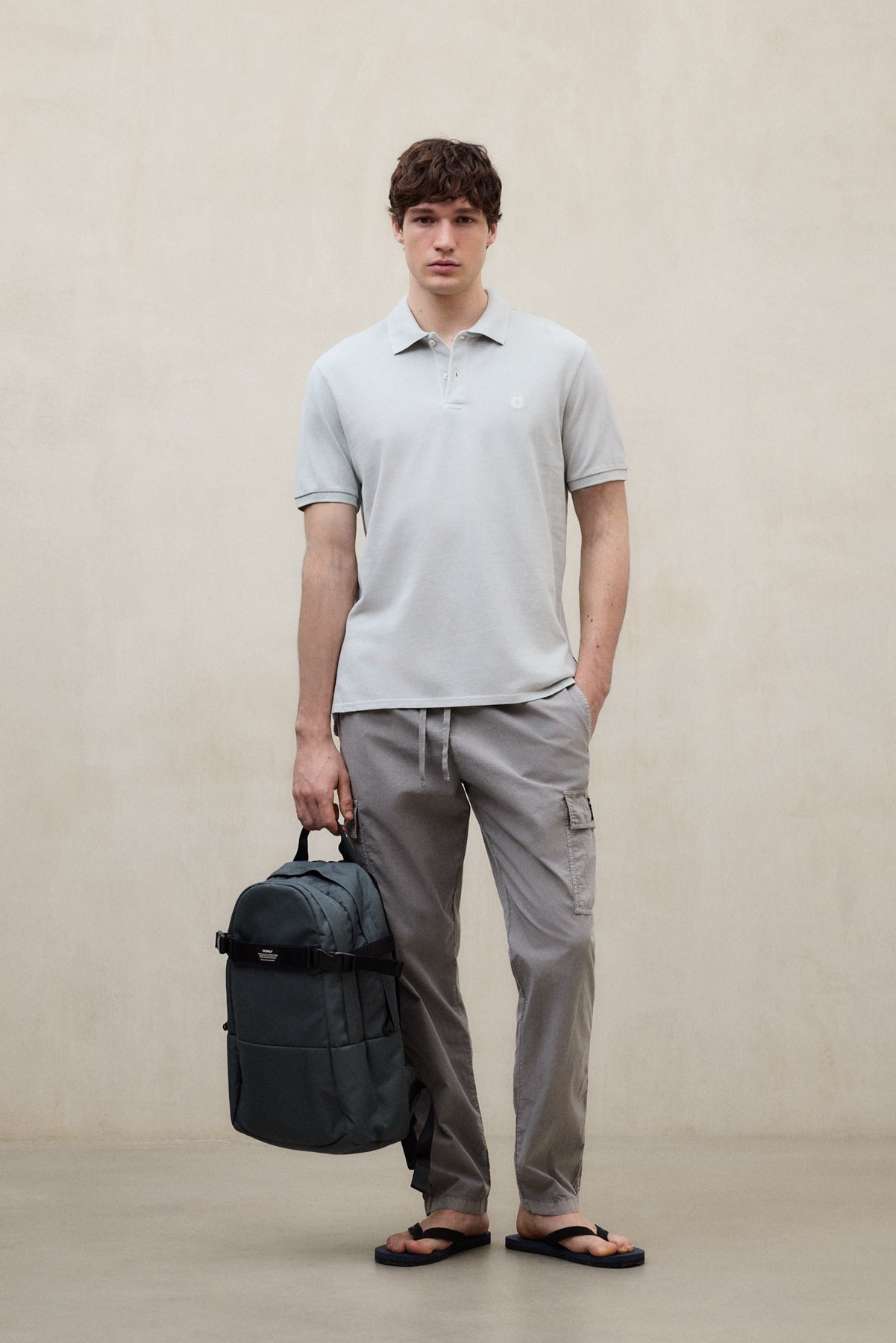 polo-ecoalf-tedan-de-piqu-gris-claro-para-hombre-regular-fit-algod-n-reciclado image 1