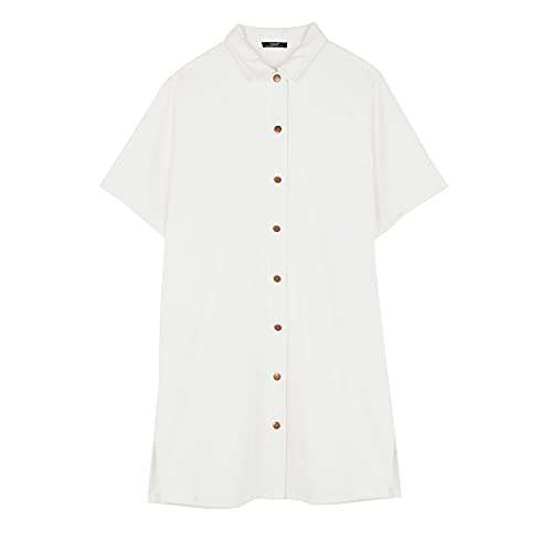 parfois-vestido-camisero-de-algod-n-crudo-mujer image 3