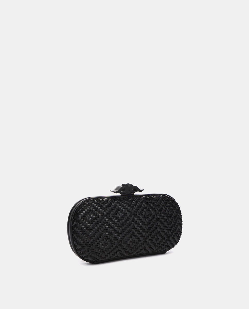abbacino-clutch-de-fiesta-ovalado-negro-estampado-geom-trico image 2