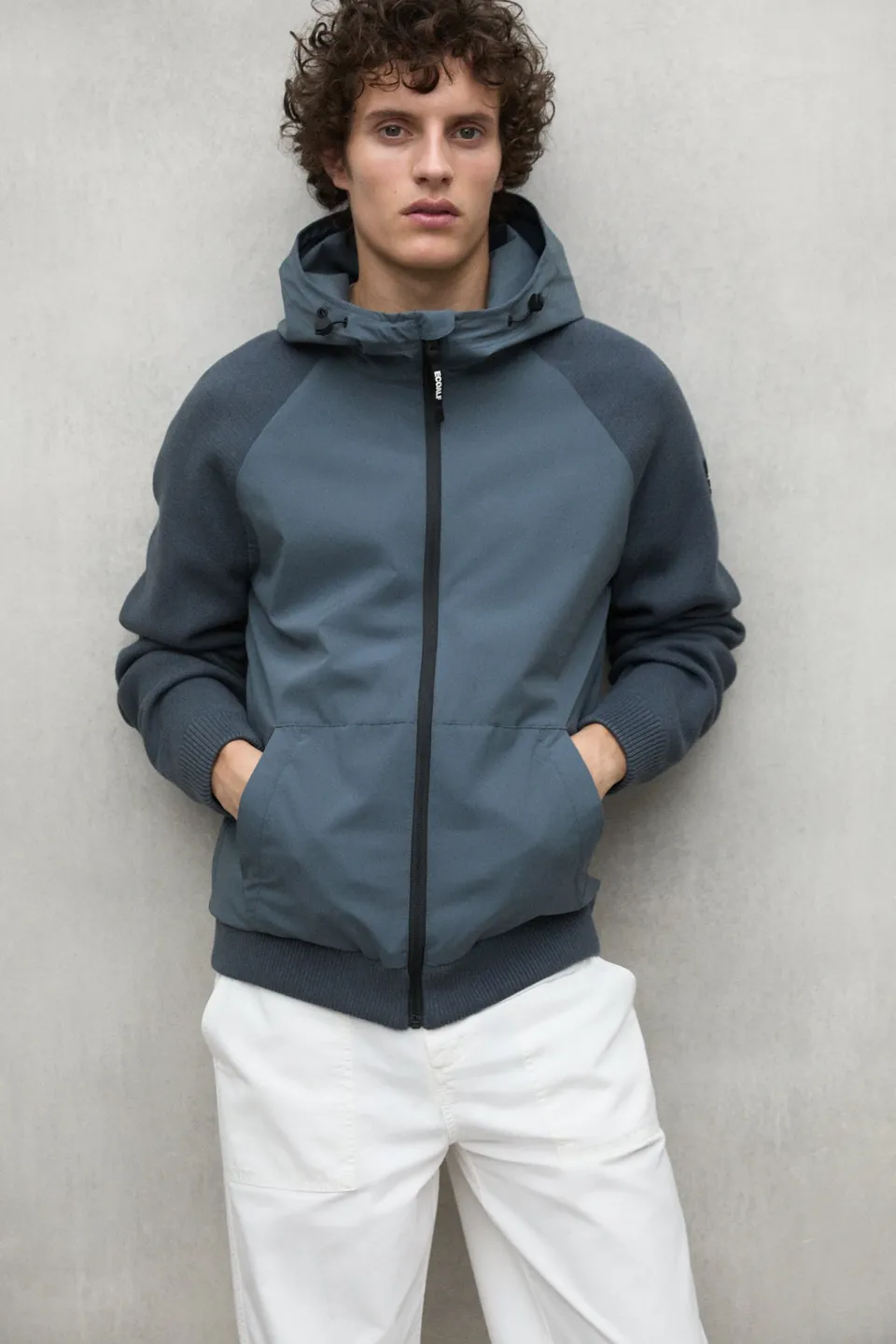 ecoalf-jersey-potus-gris-de-punto-milano-con-capucha-y-cremallera image 1