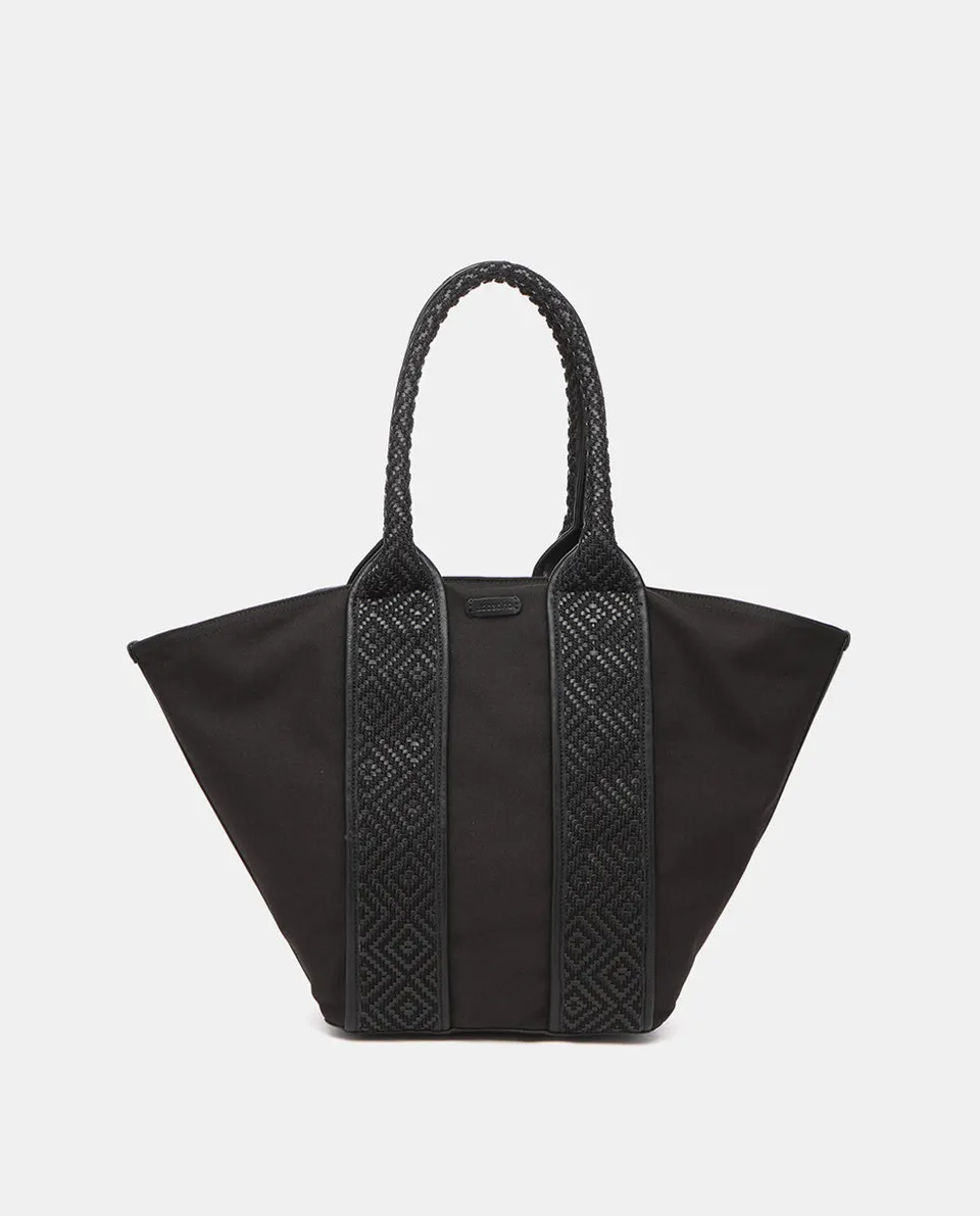 abbacino-bolso-shopper-capazo-negro-de-materiales-reciclados image 1