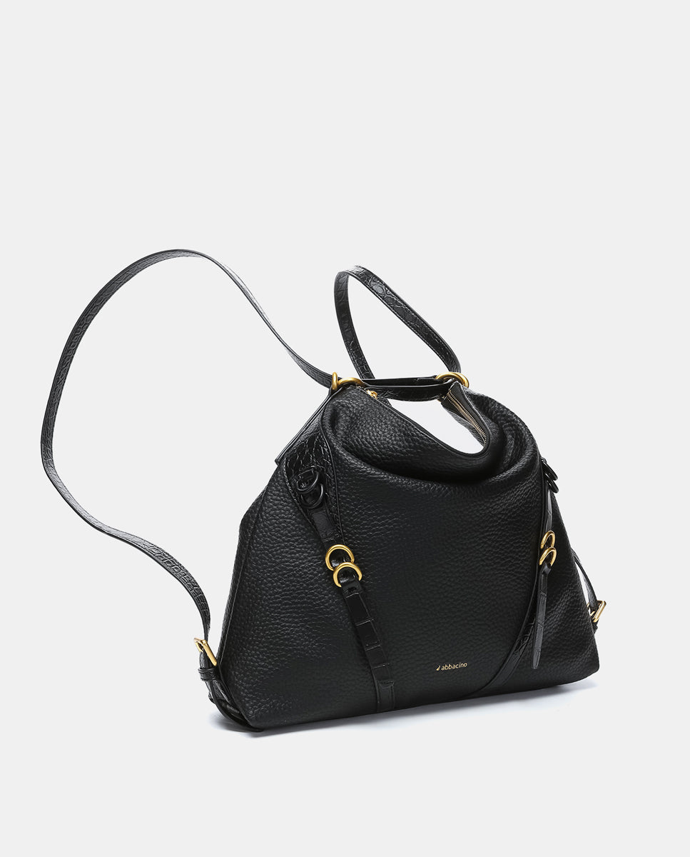 abbacino-bolso-multifuncional-reciclado-negro-convertible-mochila-2 image 4