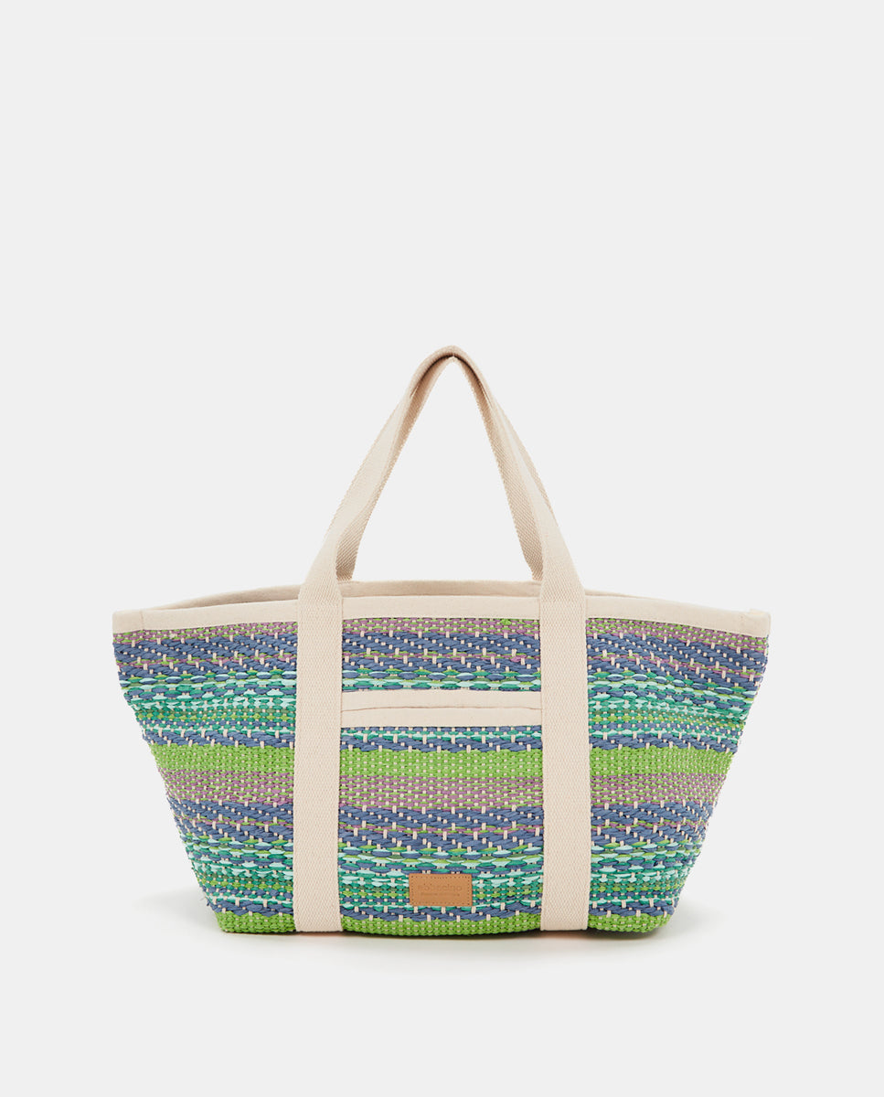abbacino-bolsa-playa-capazo-verde-trenzado image 1