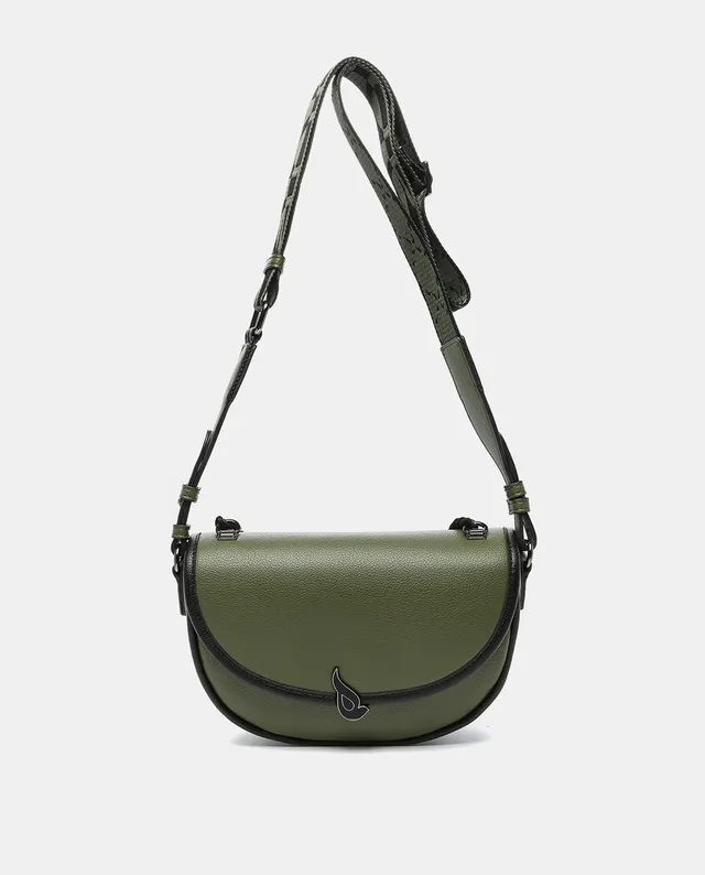 abbacino-bolso-bandolera-media-luna-verde-de-material-reciclado image 1