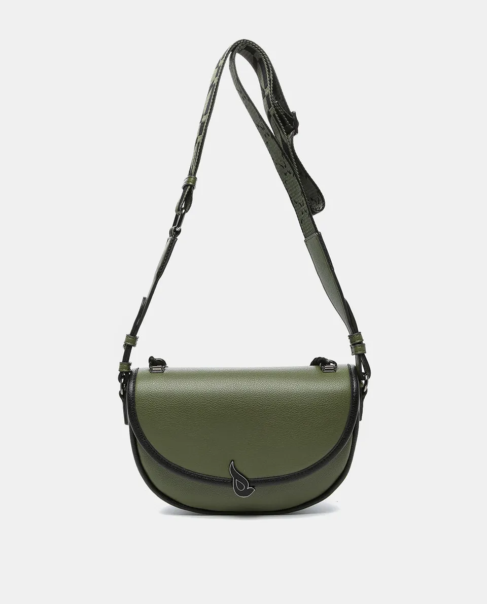abbacino-bolso-bandolera-media-luna-verde-de-material-reciclado image 1