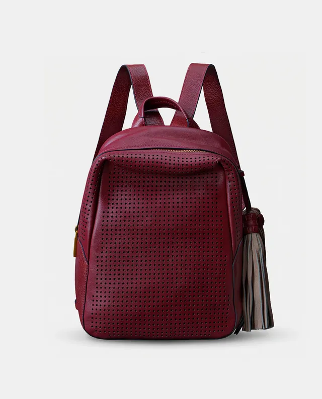 abbacino-mochila-piel-troquelada-burdeos-mujer image 1