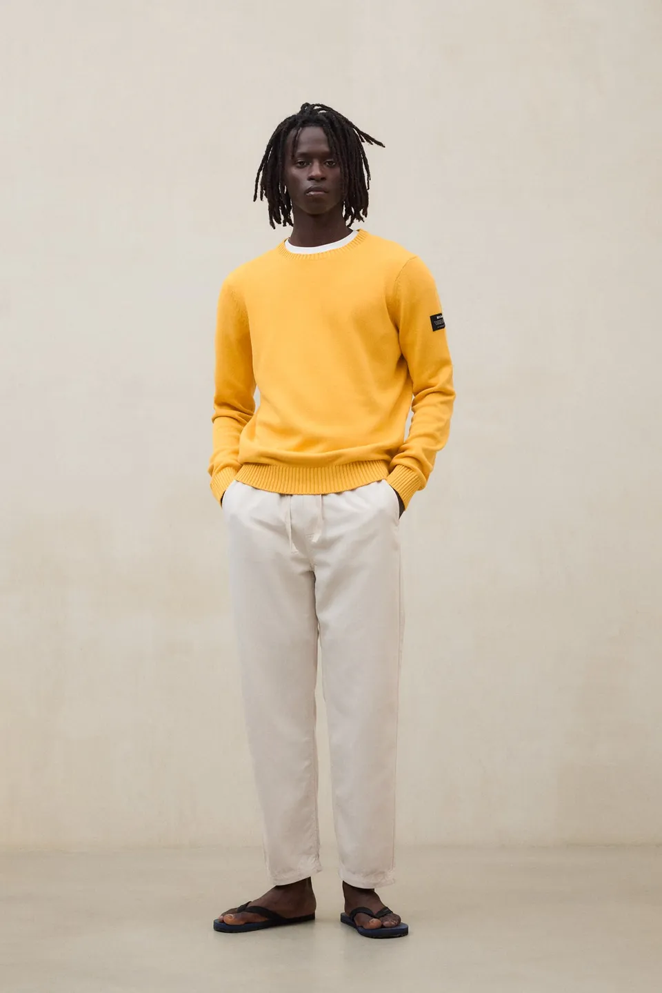 ecoalf-jersey-tail-amarillo-50-algod-n-reciclado-fit-regular-lavado-a-la-piedra image 1