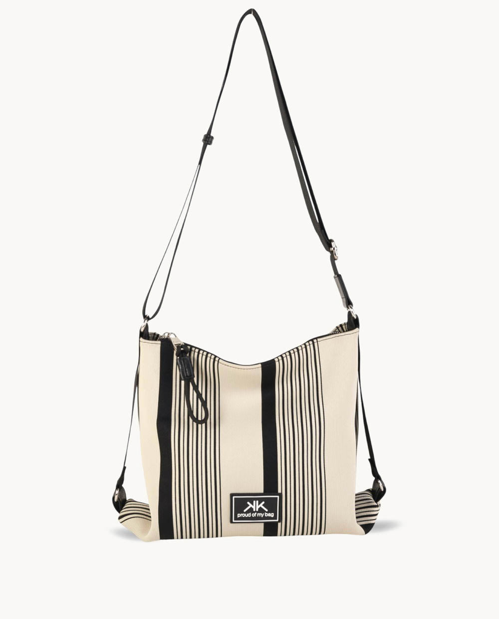 kbas-bandolera-de-algod-n-con-cremallera-negro-blanco image 1