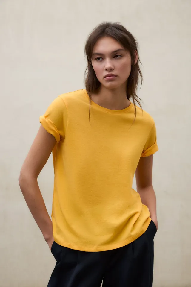 camiseta-ecoalf-lake-naranja-para-mujer-52-algod-n-org-nico-corte-regular-y-lava image 1