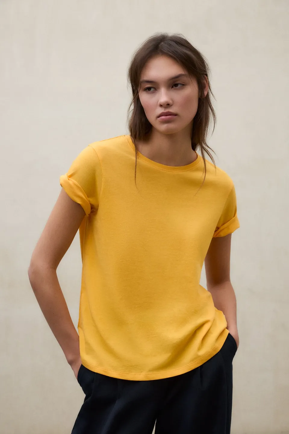 camiseta-ecoalf-lake-naranja-para-mujer-52-algod-n-org-nico-corte-regular-y-lava image 1
