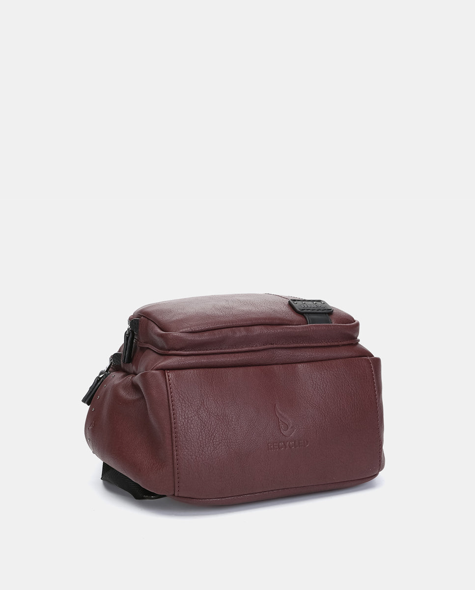 abbacino-mochila-de-mujer-burdeos-de-materiales-reciclados image 5
