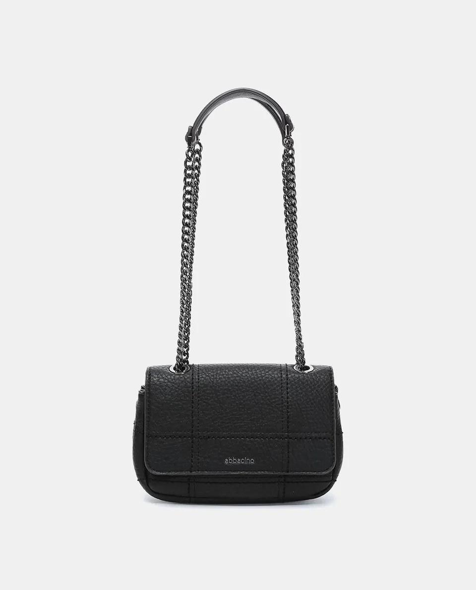 abbacino-bolso-hombro-peque-o-negro-reciclado-cuadros image 1