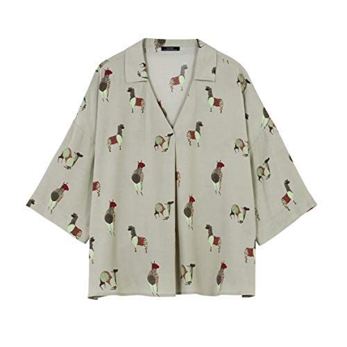 parfois-camisa-fluida-estampado-llamas-mujeres image 3