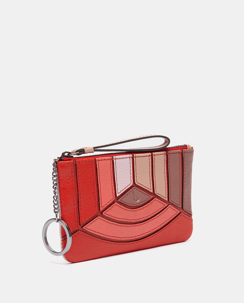 abbacino-monedero-rojo-de-piel-patchwork-geom-trico-con-asa image 4