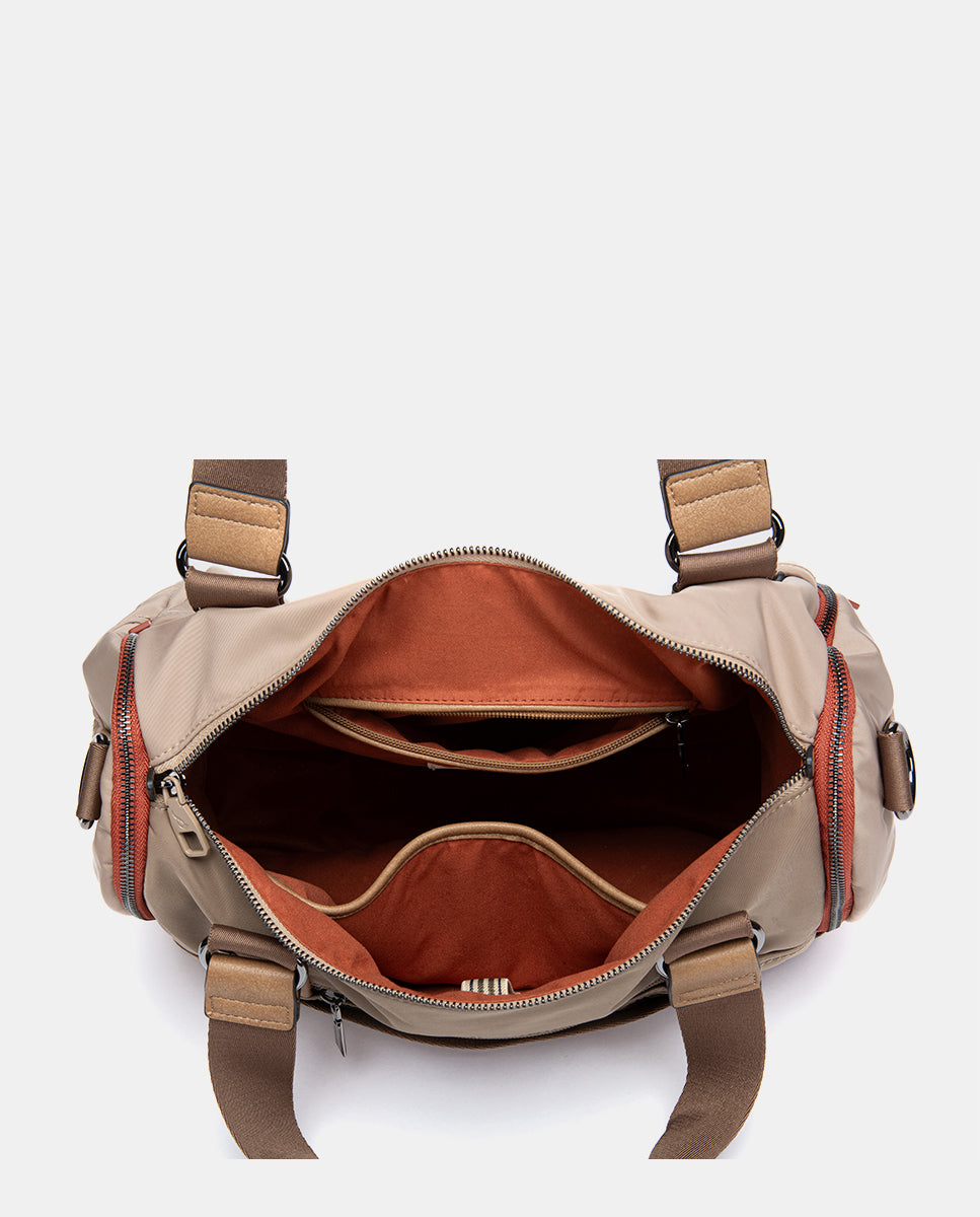 abbacino-bolso-de-viaje-reciclado-beige-deportivo image 6
