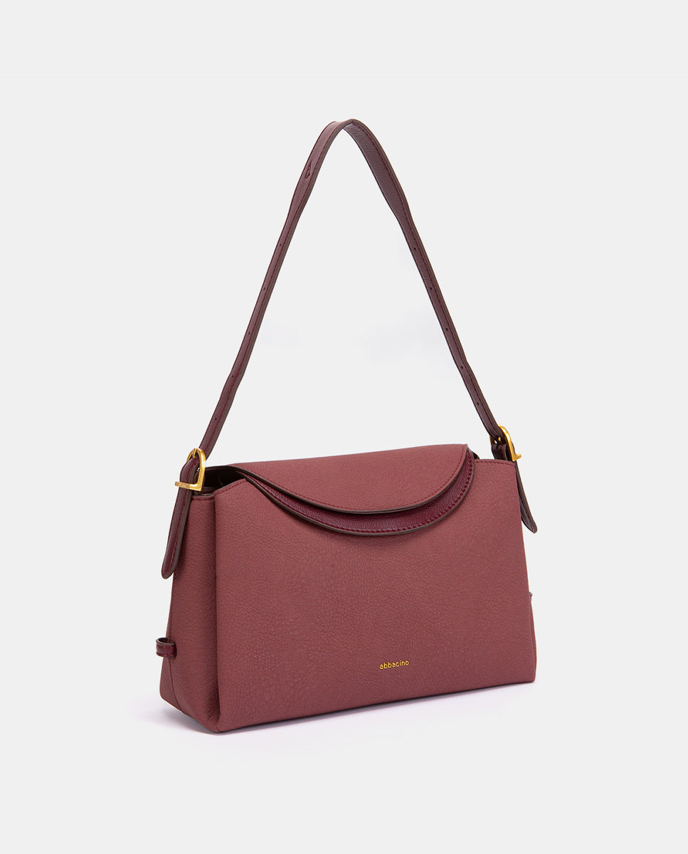 abbacino-bolso-de-hombro-burdeos-de-materiales-reciclados image 4