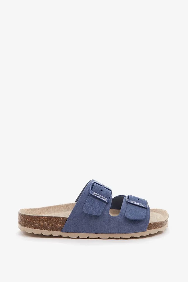 abbacino-sandalia-plana-ante-azul-hebillas-mujer image 1