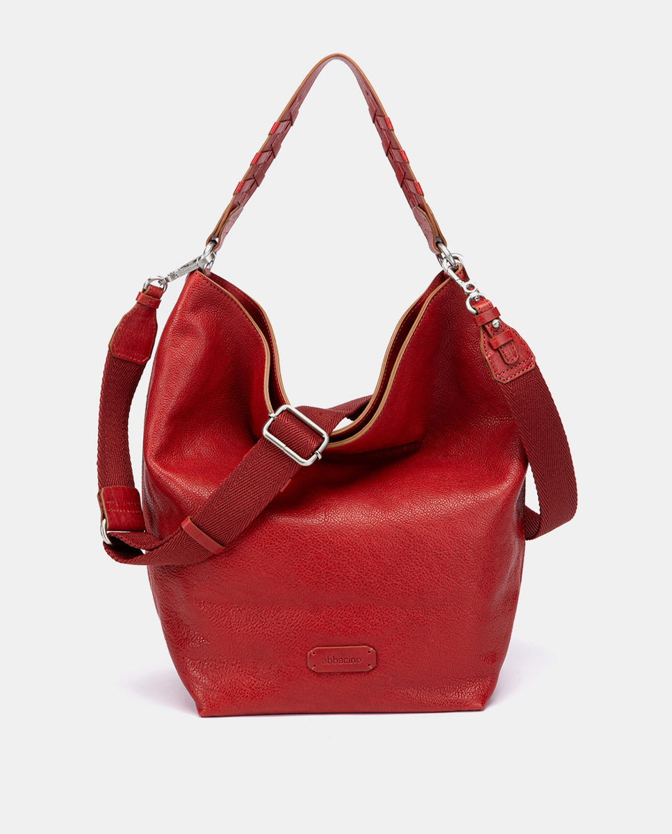 abbacino-bolso-hombro-hobo-piel-rojo-natural image 4