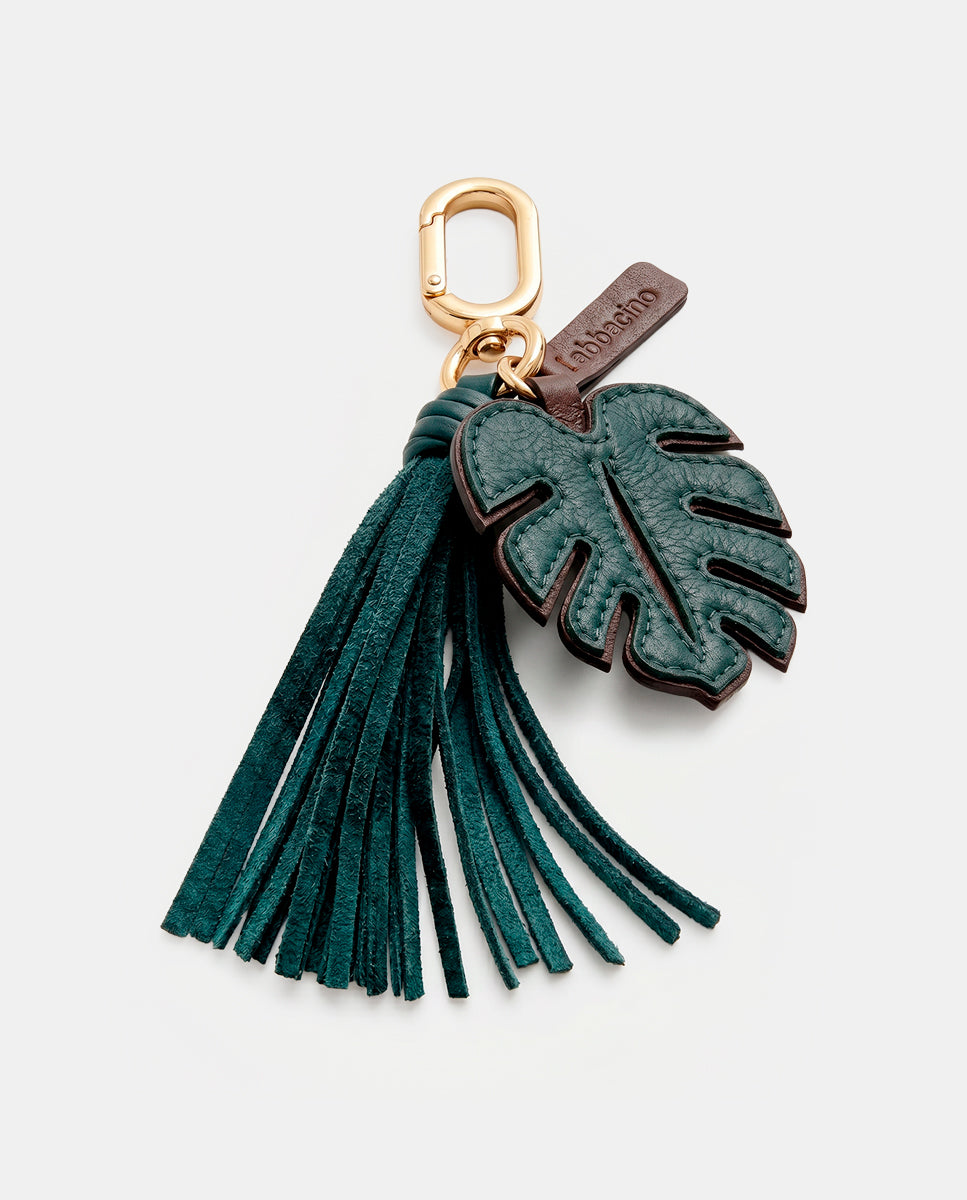 abbacino-llavero-charm-hoja-azul-en-piel-con-borla image 3
