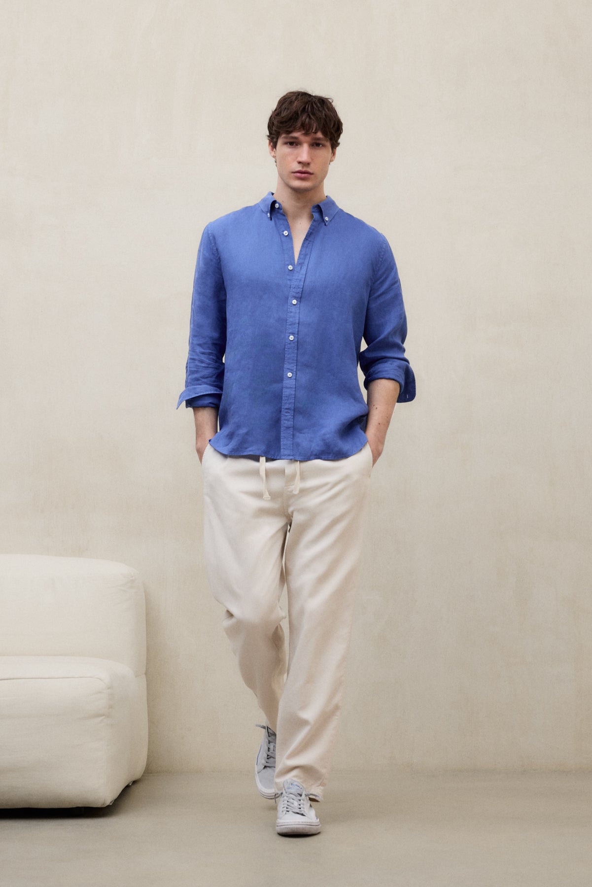 ecoalf-camisa-malibu-azul-de-hombre-100-lino-corte-regular-manga-larga-te-ida-en image 1