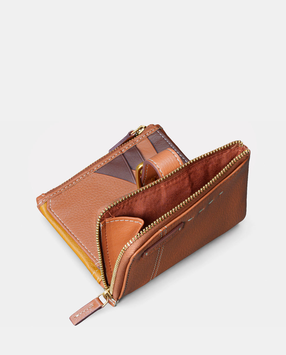 abbacino-cartera-peque-a-mujer-piel-cognac-con-monedero image 5