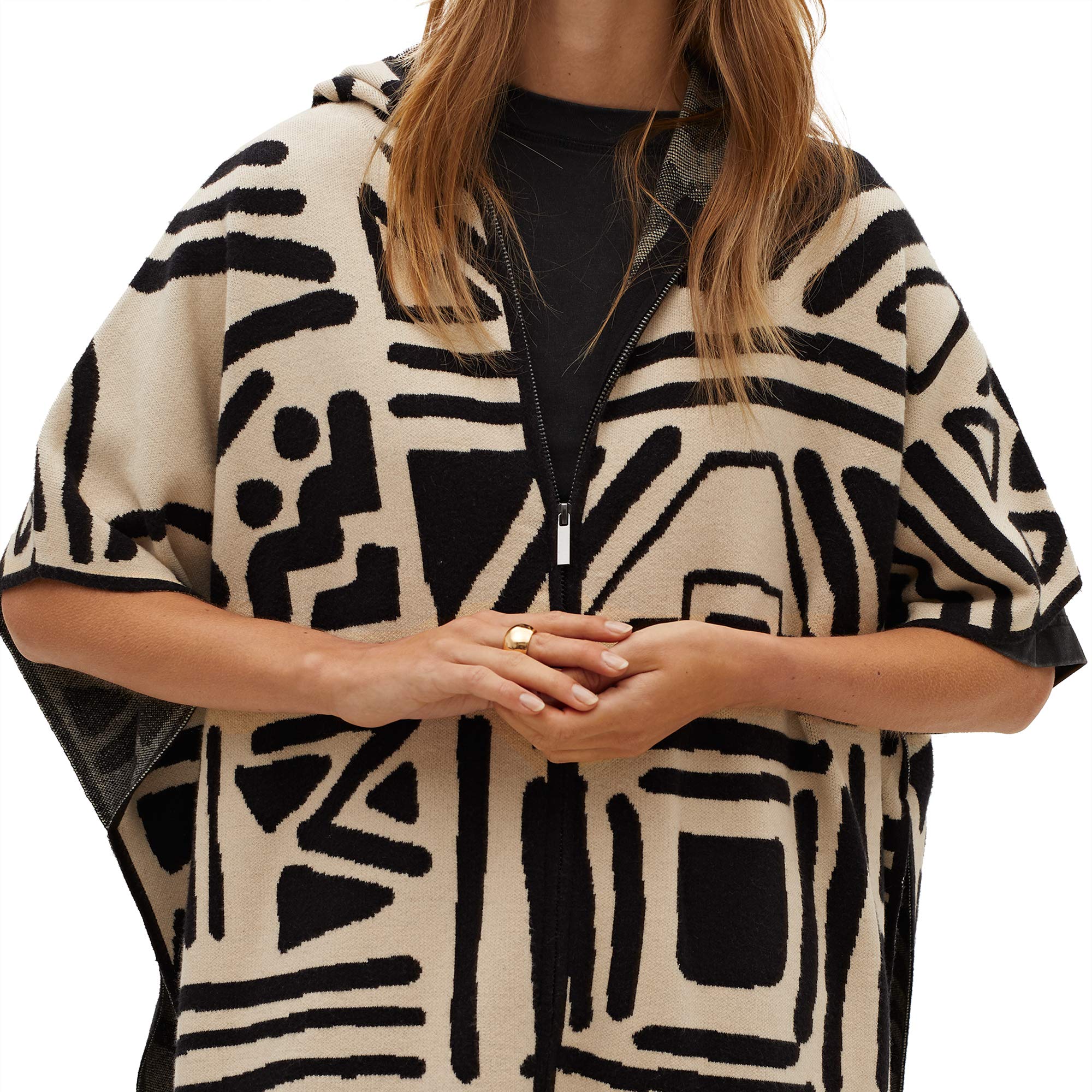 parfois-poncho-de-punto-estampado-mujer-cl-sico image 3