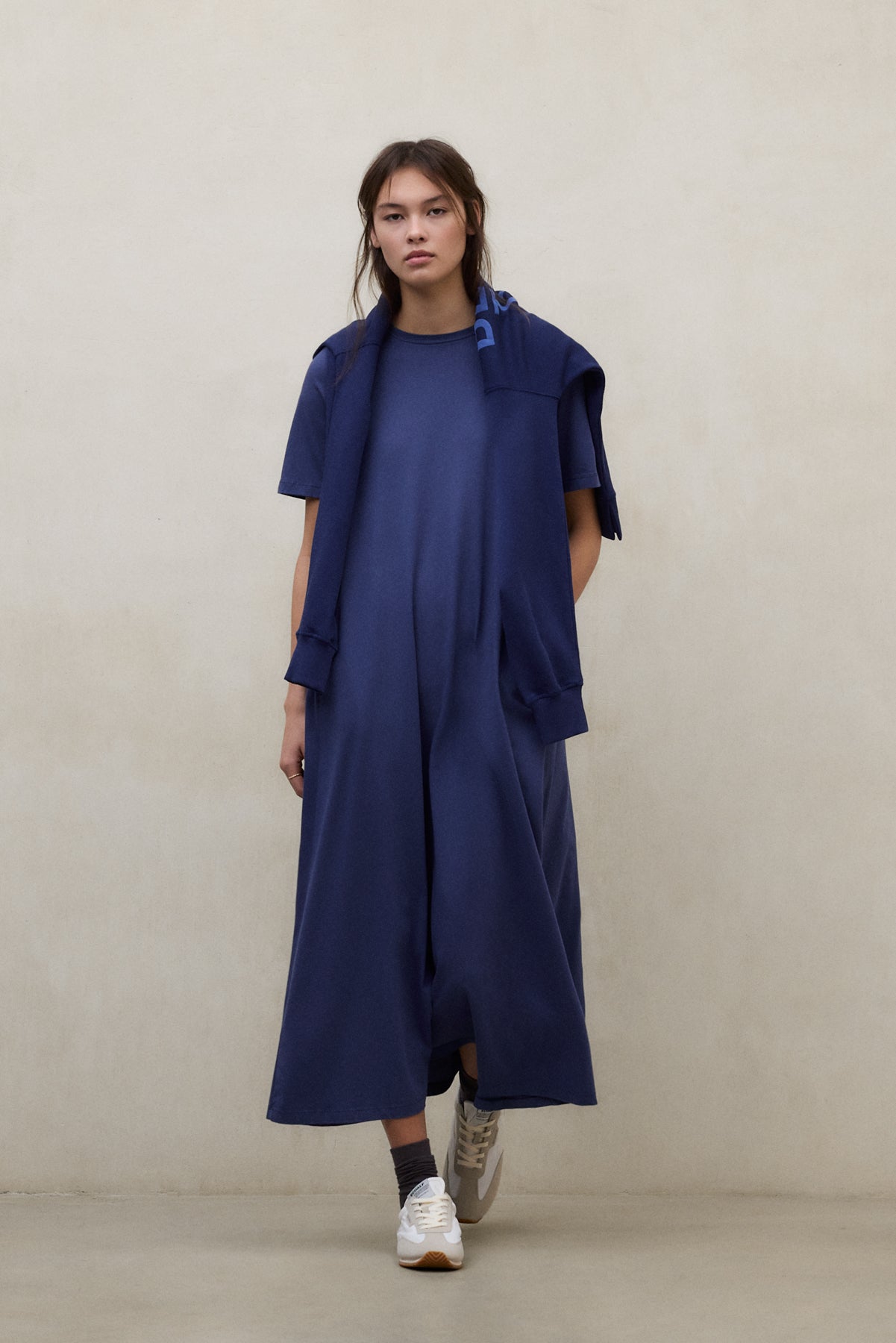 ecoalf-vestido-elettra-azul-de-mujer-50-algod-n-org-nico-fit-relajado-manga-cort image 1