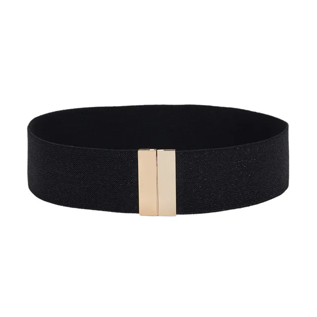 parfois-cintur-n-el-stico-negro-hebilla-dorada-mujer image 1