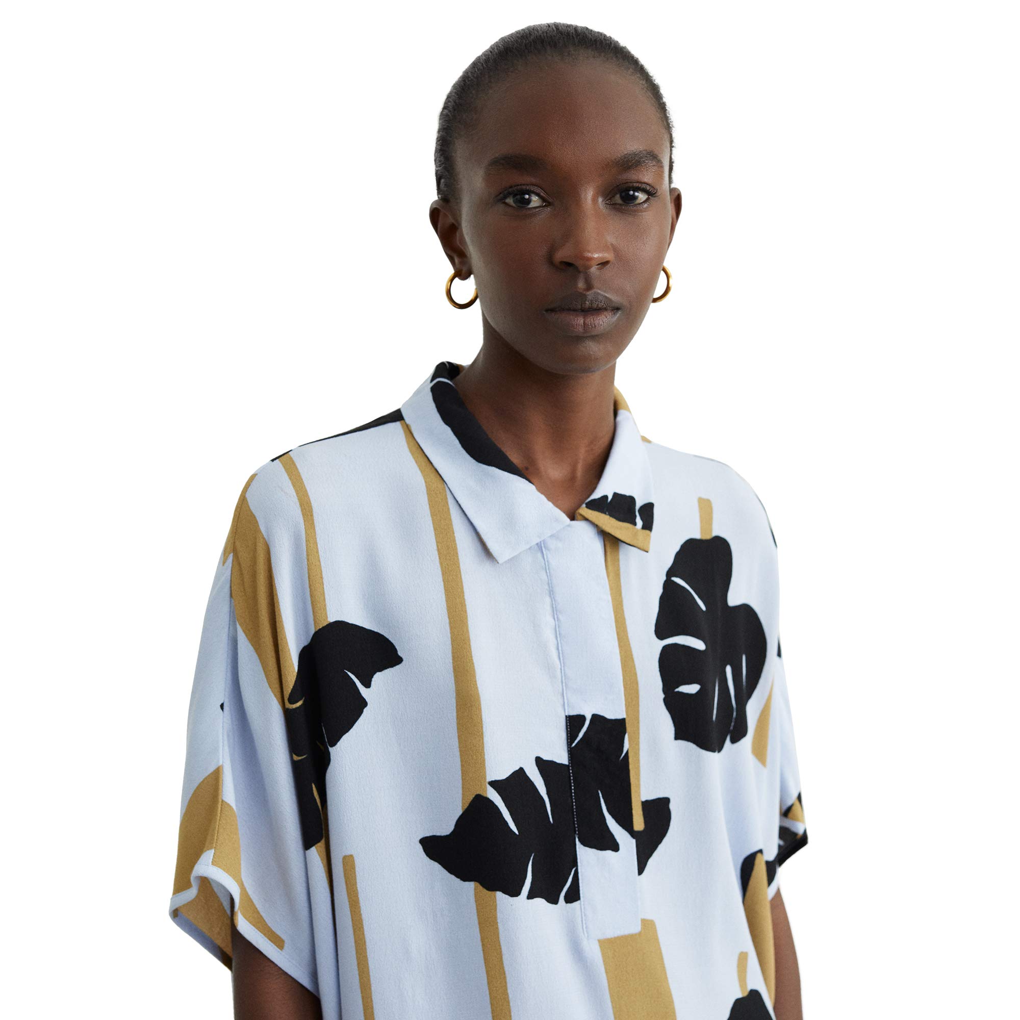 parfois-camisa-oversize-estampado-hojas-mujer-manga-corta image 4