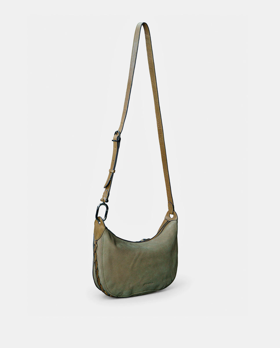 bandolera-abbacino-lua-en-nobuck-verde-con-trenzado-lateral image 5