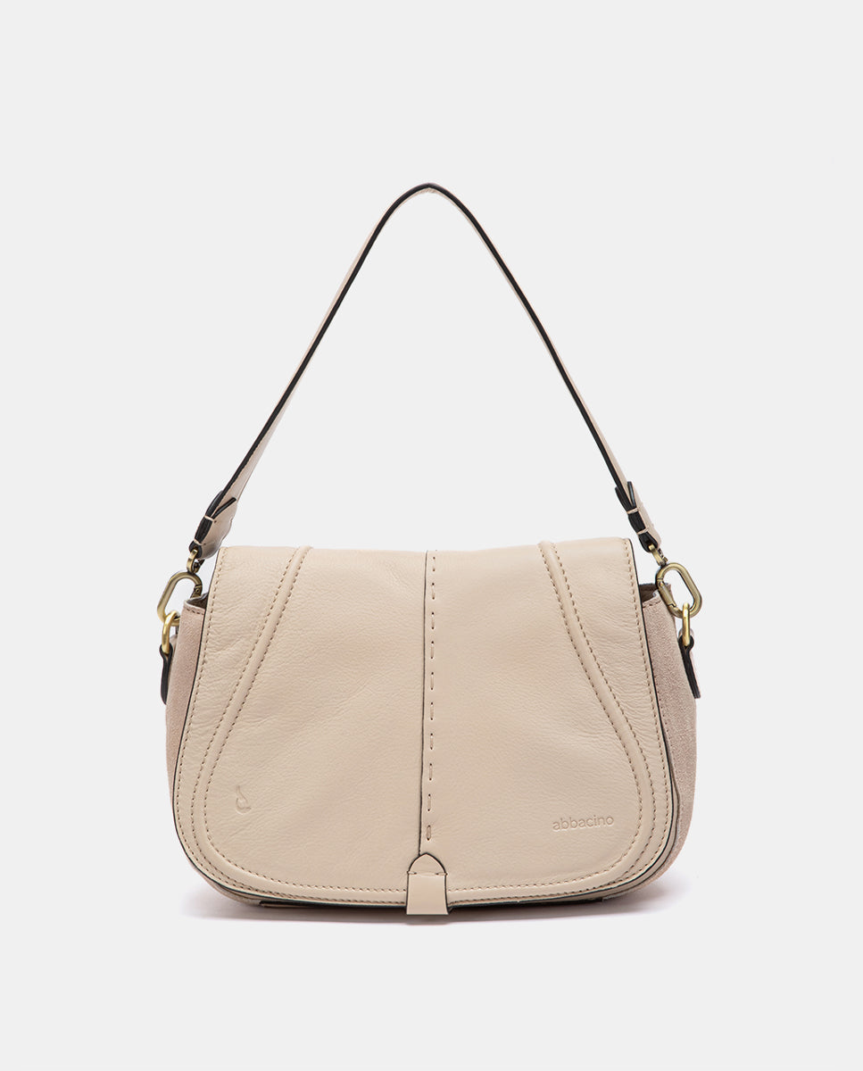 abbacino-bandolera-piel-beige-con-asa-cruzada-y-de-mano image 1