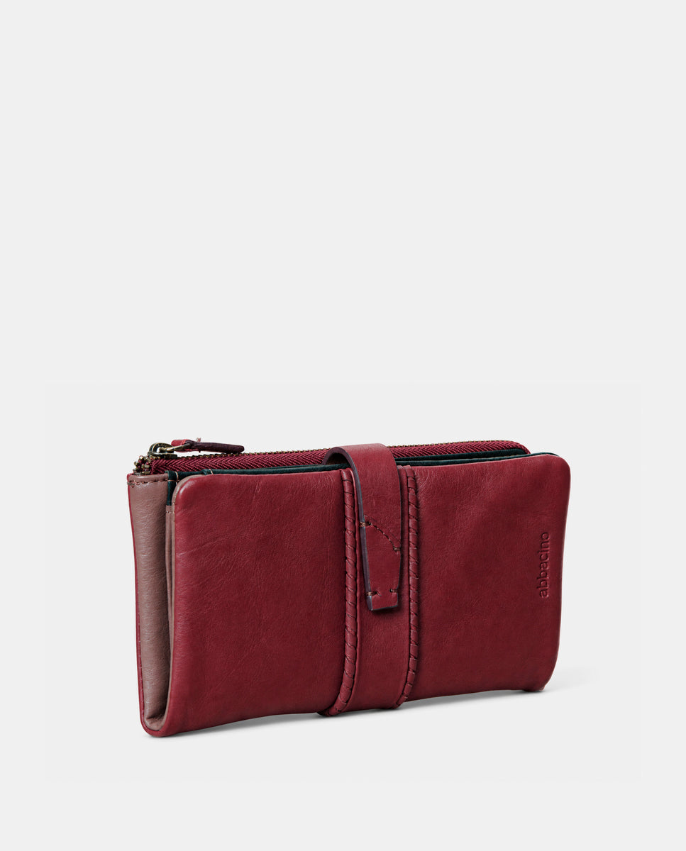 cartera-grande-de-mujer-abbacino-en-piel-burdeos-con-trenzado image 3