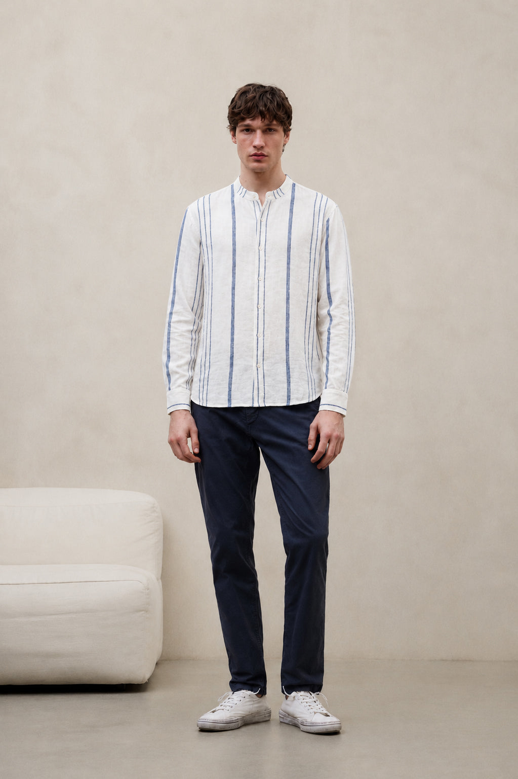 camisa-de-rayas-willy-blanca-de-ecoalf image 2