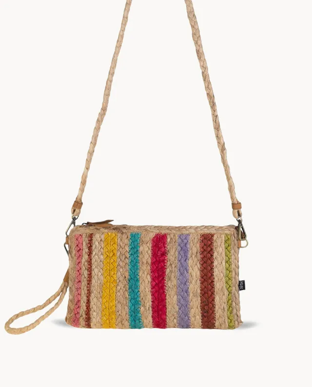 cartera-de-yute-kbas-con-asa-bandolera-y-cremallera-multicolor image 1