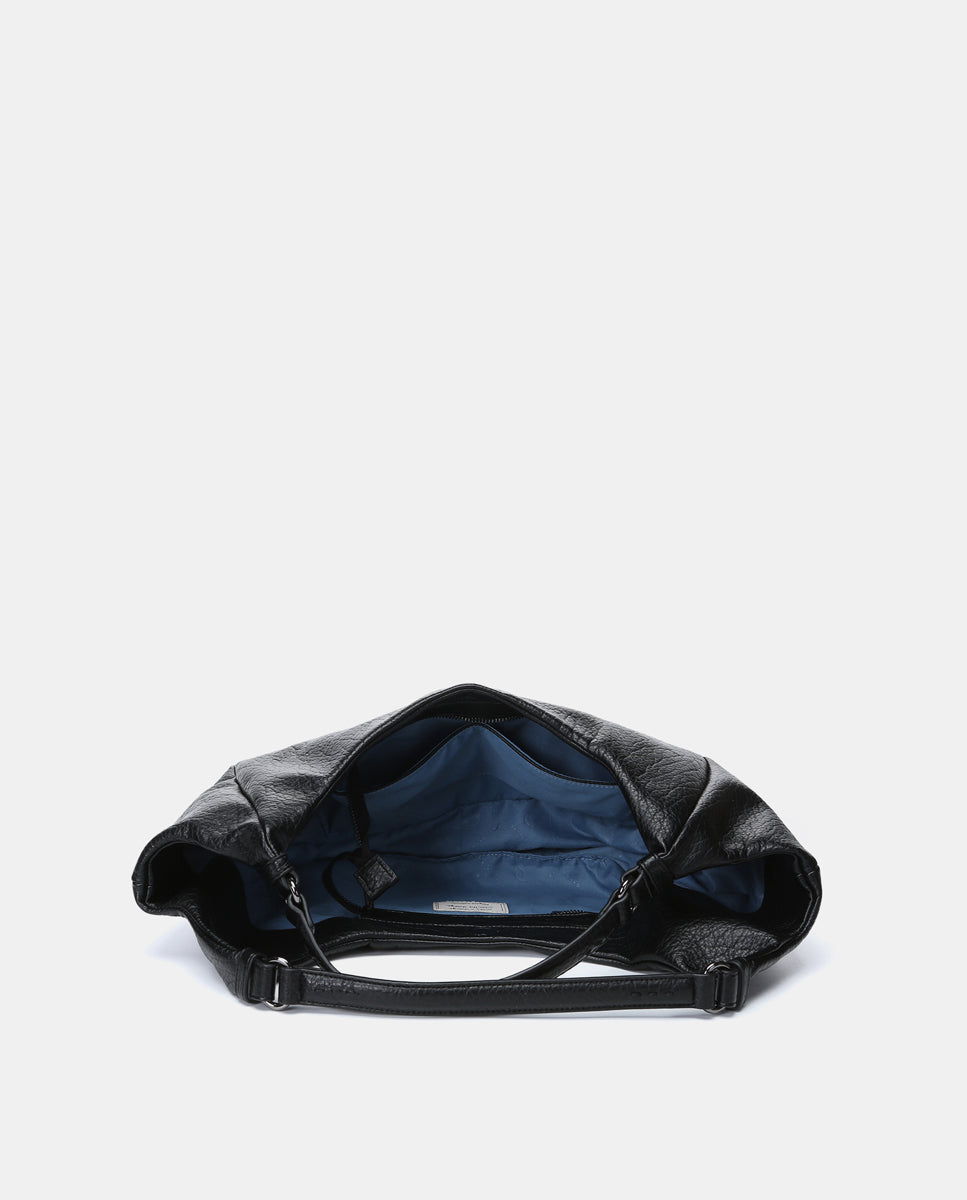 abbacino-bolso-de-mano-negro-materiales-reciclados-texturizado image 5