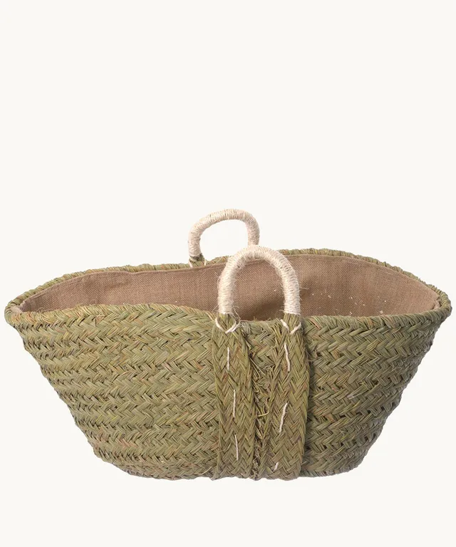 le-ero-kbas-de-esparto-ovalado-con-forro-de-saco-62-x-34-x-27-cm image 1