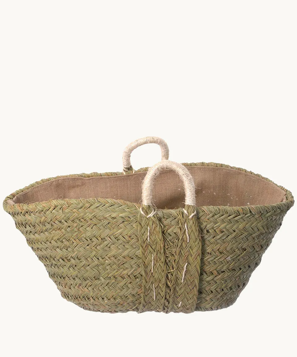 le-ero-kbas-de-esparto-ovalado-con-forro-de-saco-62-x-34-x-27-cm image 1