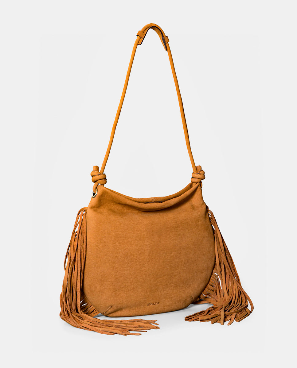abbacino-bolso-de-hombro-en-piel-con-flecos-cognac image 2