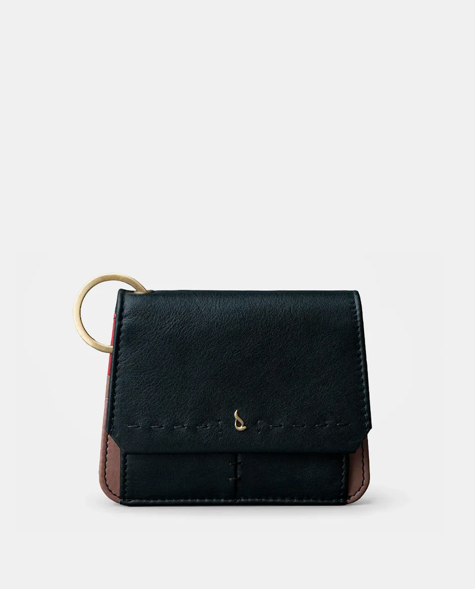 abbacino-monedero-mujer-piel-negro-solapa-con-anilla image 1