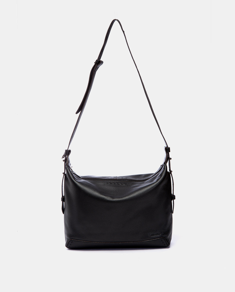abbacino-bandolera-grande-piel-negra-premium image 1