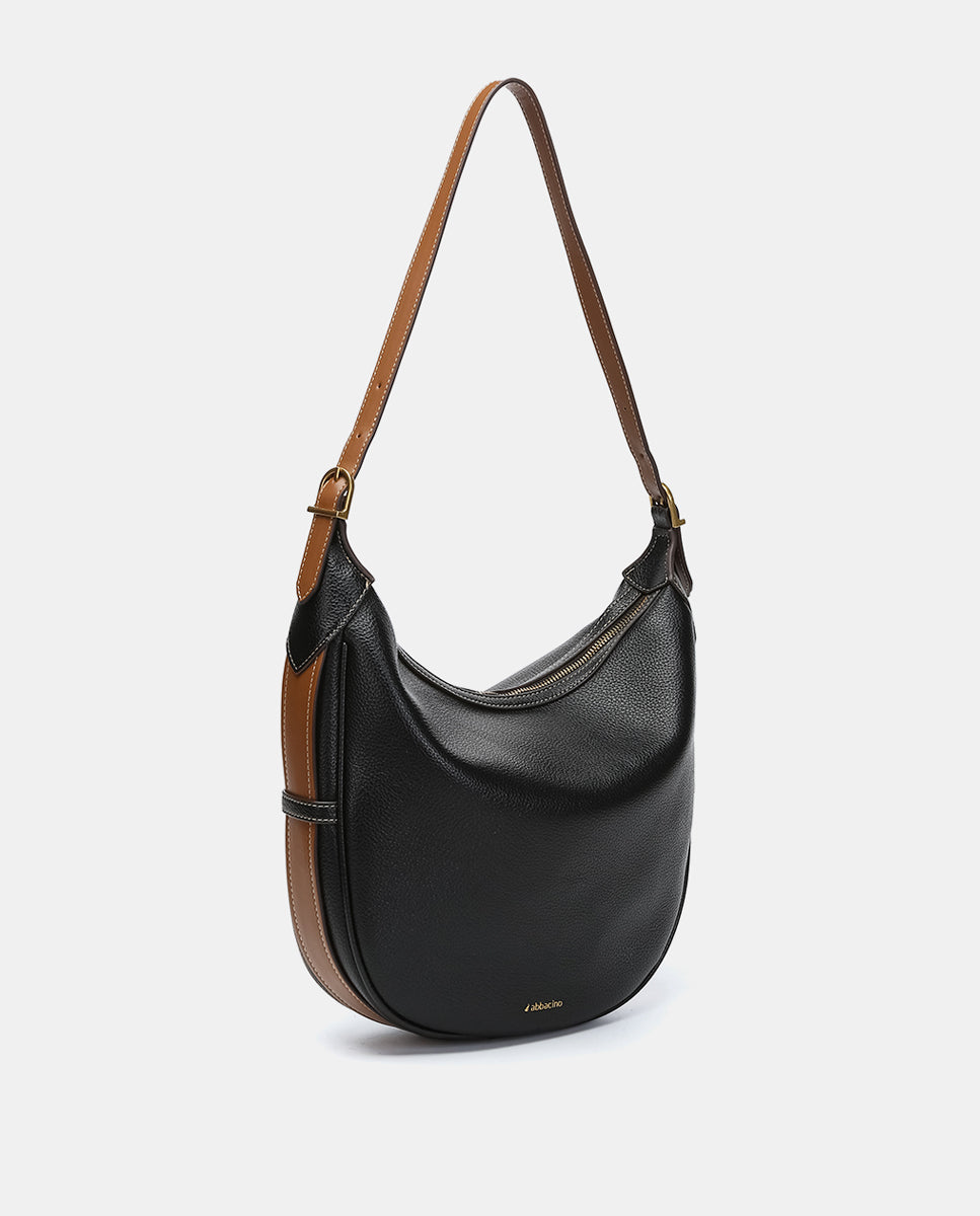 abbacino-bolso-de-hombro-hobo-en-materiales-reciclados-negro image 2