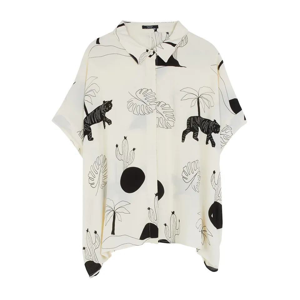 parfois-camisa-oversize-estampada-mujer-talla-nica-crudo image 1
