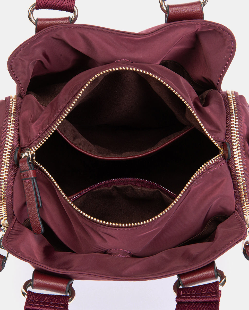 abbacino-bolso-de-mano-burdeos-en-materiales-reciclados image 6