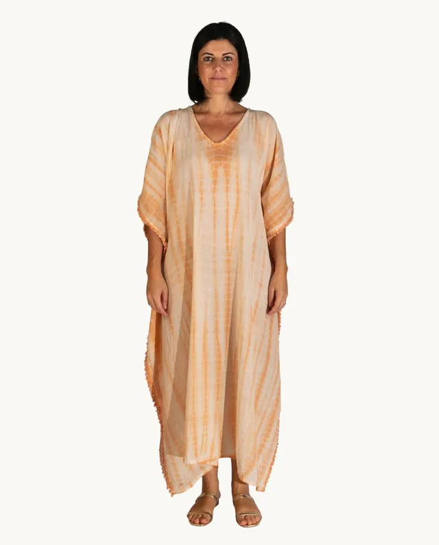 caft-n-de-algod-n-kbas-talla-nica-color-naranja image 1