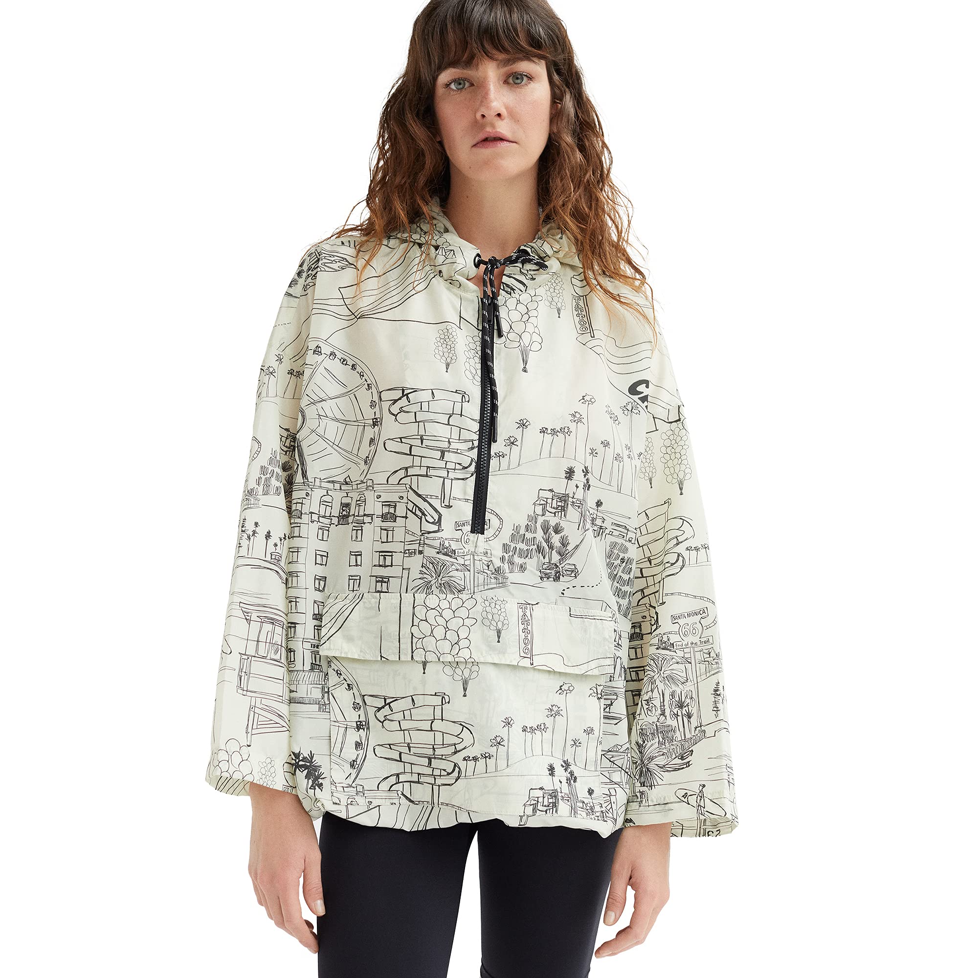 parfois-abrigo-estampado-con-capucha-mujer image 3