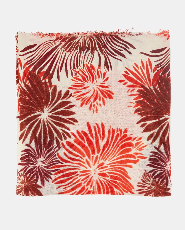 abbacino-pa-uelo-de-lana-estampado-floral-naranja image 1