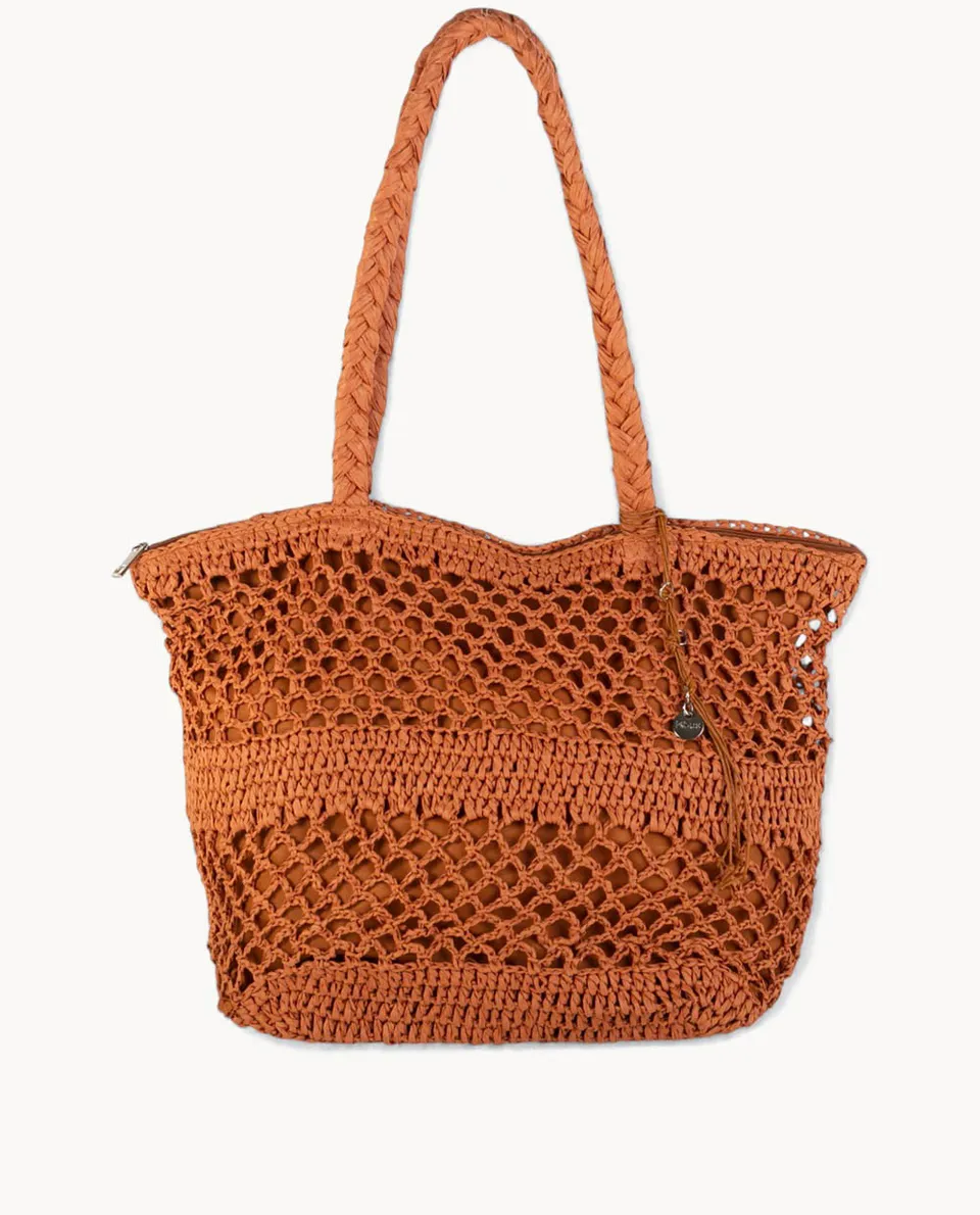 kbas-bolso-tote-de-fibra-natural-con-cremallera-color-teja image 1