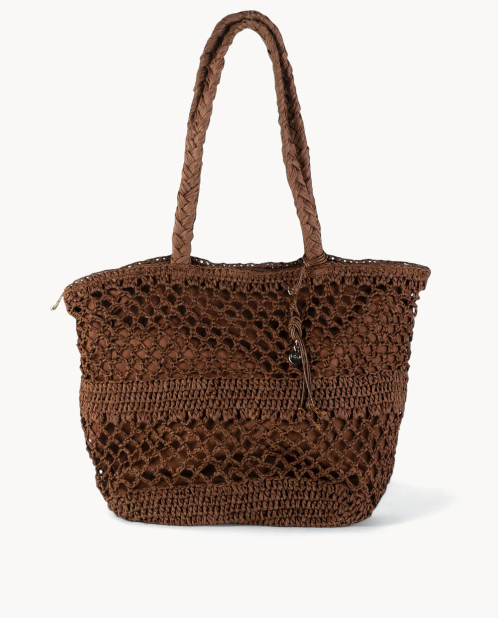 bolso-tote-kbas-fibra-natural-con-cremallera-color-marr-n image 1
